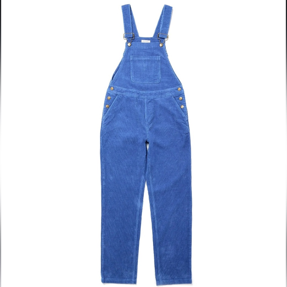 Blue Corduroy Overalls Jumpsuit - Women